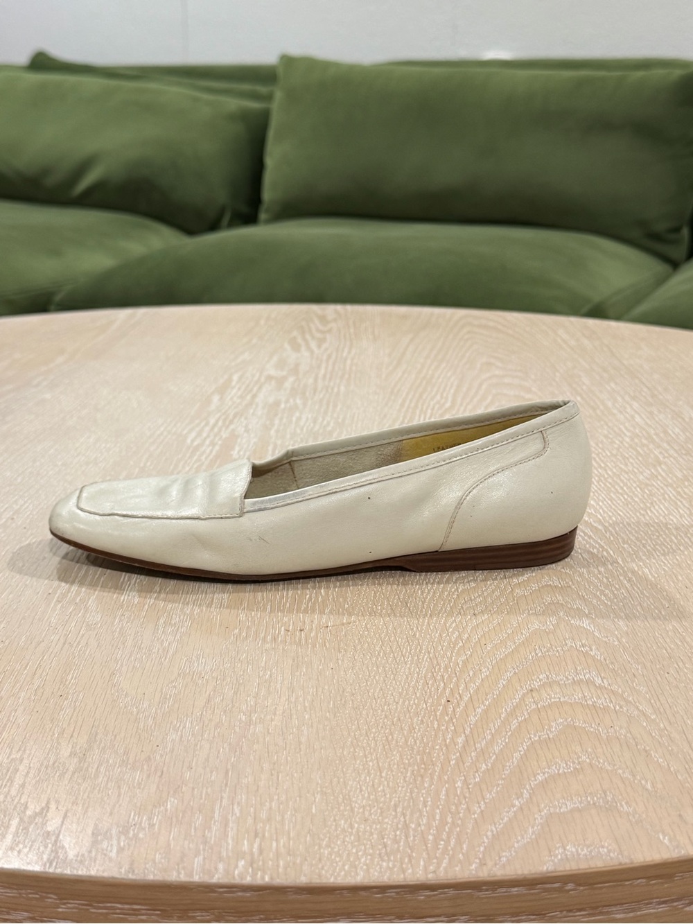 Enzo Angiolini Ivory Leather Slip-On Loafer